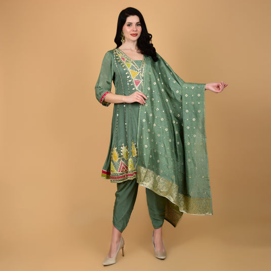 Honeylane's Green Patiala Suit